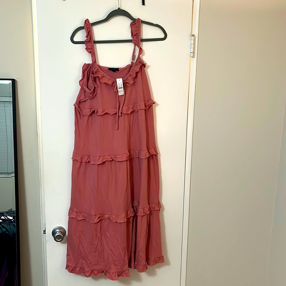Coral casual midi dress